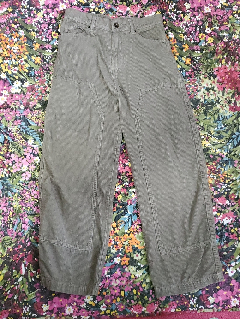 no boundaries men's corduroy pants in olive 28x31